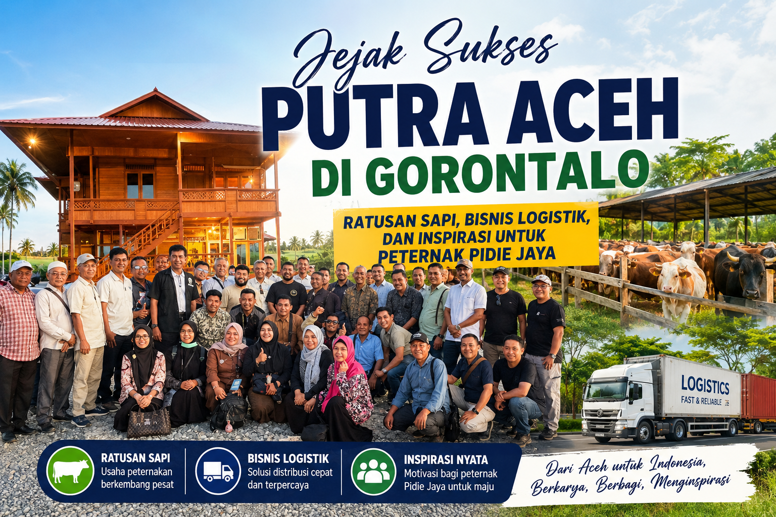 Jejak Sukses Putra Aceh di Gorontalo: Ratusan Sapi, Bisnis Logistik, dan Inspirasi untuk Peternak Pidie Jaya