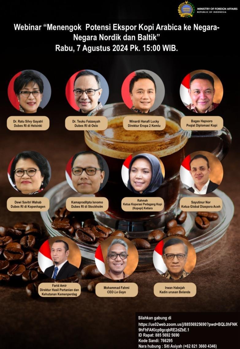 Webinar Menengok Potensi Ekspor Kopi Arabica ke Negara-Negara Nordik dan Baltik